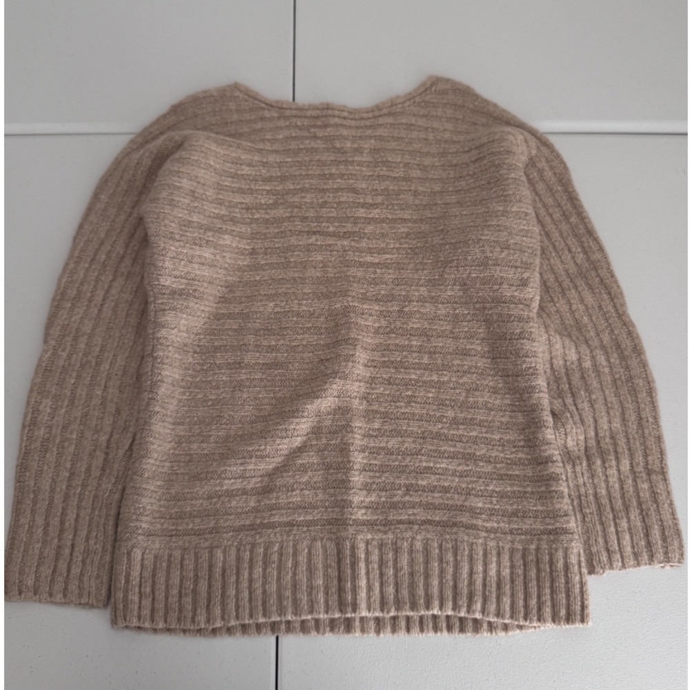 Gap Wool Blend Ribbed Knit Sweater Oatmeal Beige‎ Large Tall cozy chic fit gf